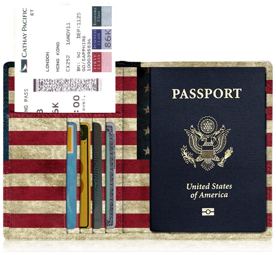 

Premium Leather RFID Blocking Cards Passport Holder Travel Wallet Case Cover