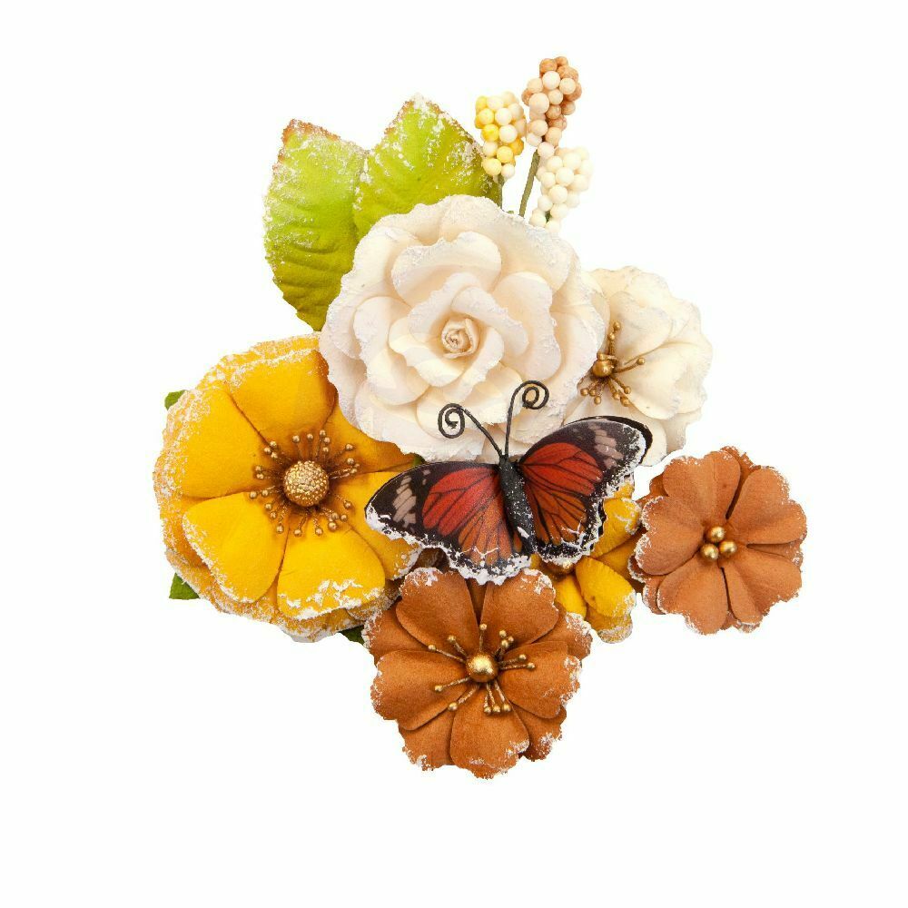 

PRIMA MARKETING Autumn Sunset Flowers - Gourds Pumpkins Scrapbook Embellishmen