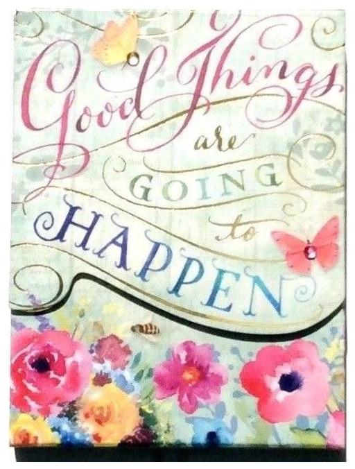 

Punch Studio Pocket Note Pad GOOD THINGS ARE GOING TO HAPPEN Floral 42697