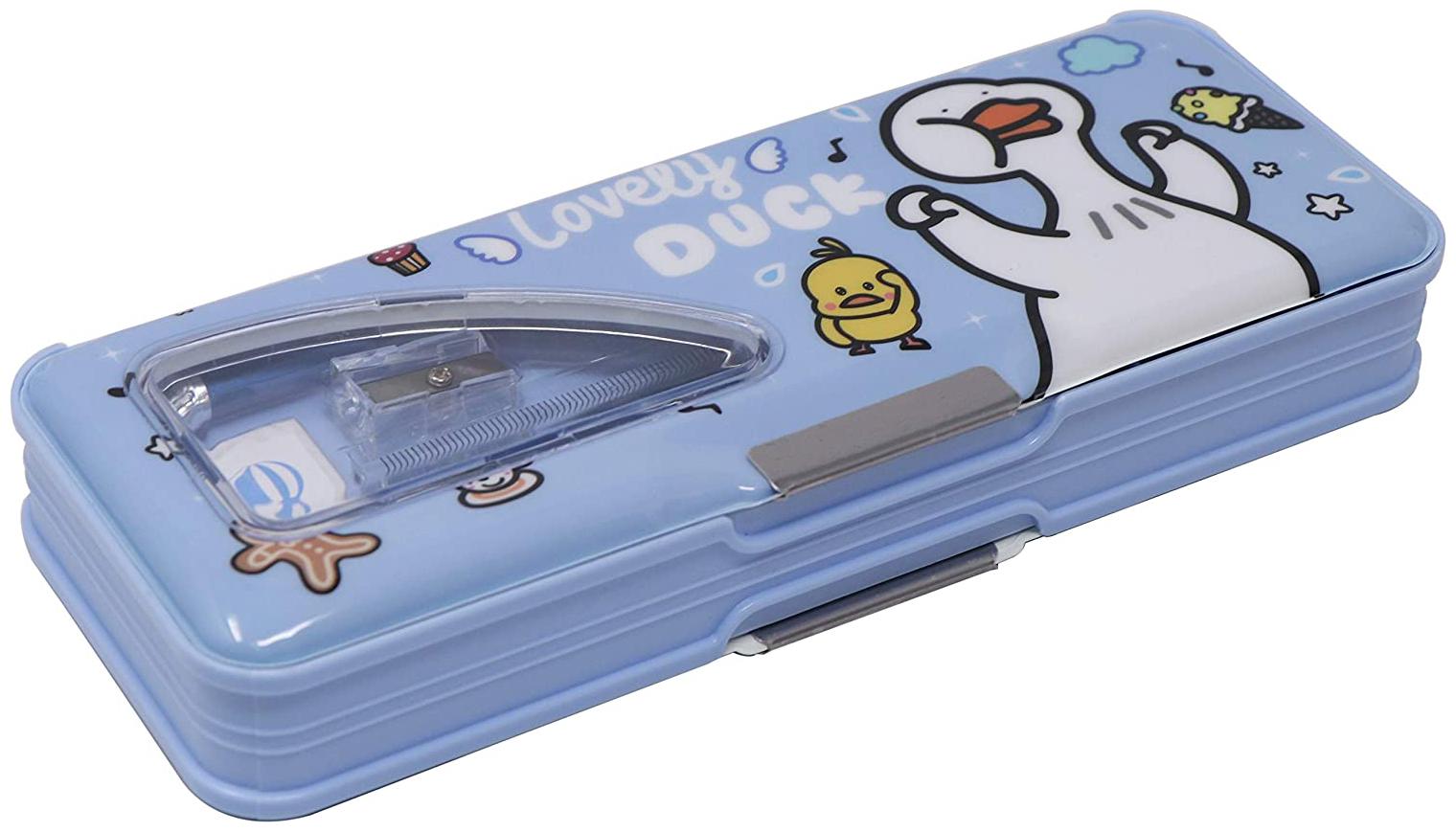 

QIPS by HMI Lovely Animal Art Pencil Box with Stationery 3 Piece Combo Set