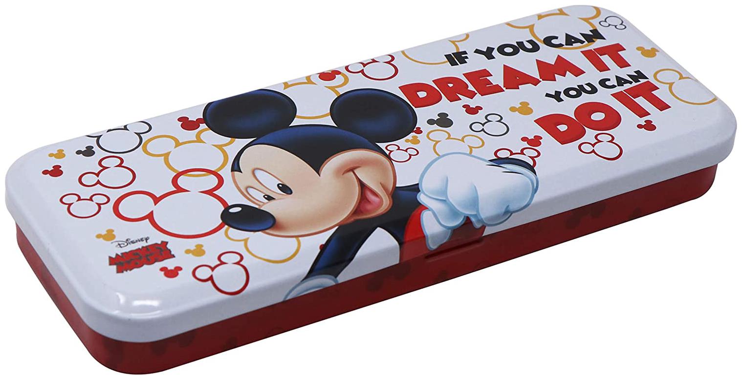 

QIPS by HMI Disney Mickey Mouse Licensed Multi Layer All Over Printed Metal Pencil Box (Pack Of 2)