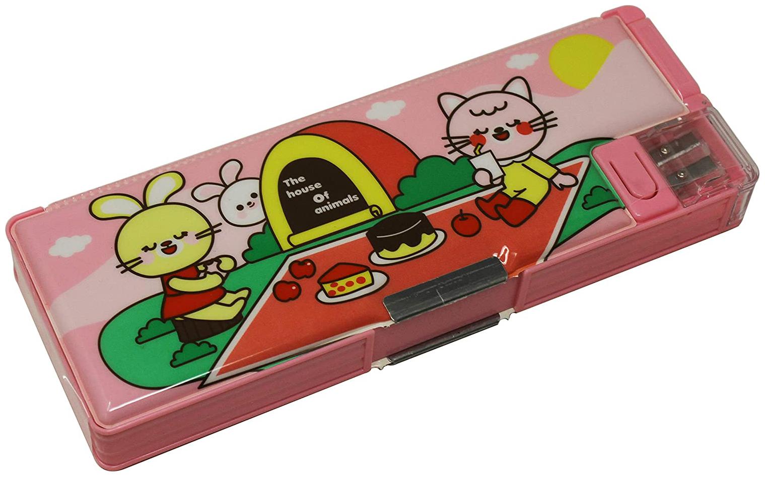 

QIPS by HMI The House of Animals Art Pencil Box Multi Storage and Multi Functional Pencil Box 3 Piece Combo Set