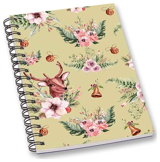 

RADANYA Floral Christmas A5 Notebook Wirebound Ruled Paper Diary