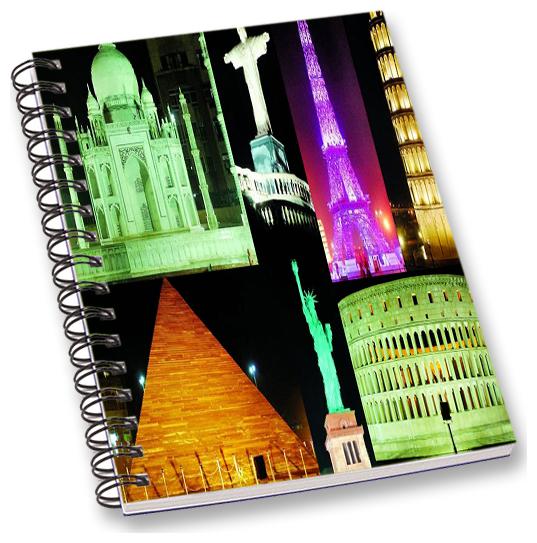 

RADANYA Seven Wonders of the World A5 Notebook Wirebound Ruled Paper Diary