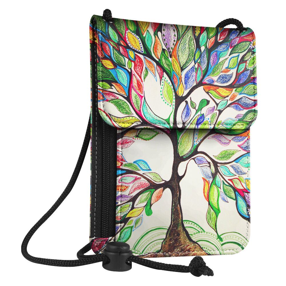 

RFID Blocking Passport Holder Neck Pouch PU Leather Travel Wallet w Card Slots