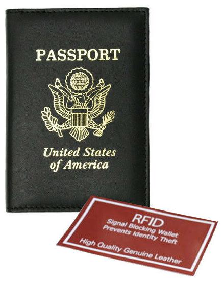 

RFID Blocking USA PASSPORT COVER Travel Leather ID Credit Card Wallet Unisex