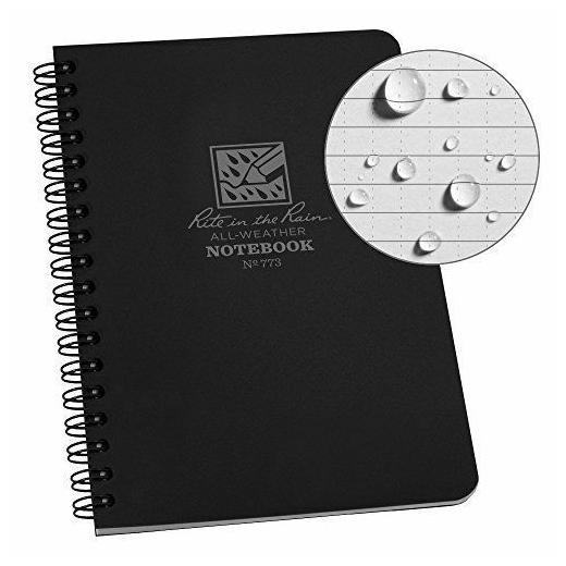 

Rite in the Rain All-Weather Side-Spiral Notebook 4 5 8 x 7 Black Cover