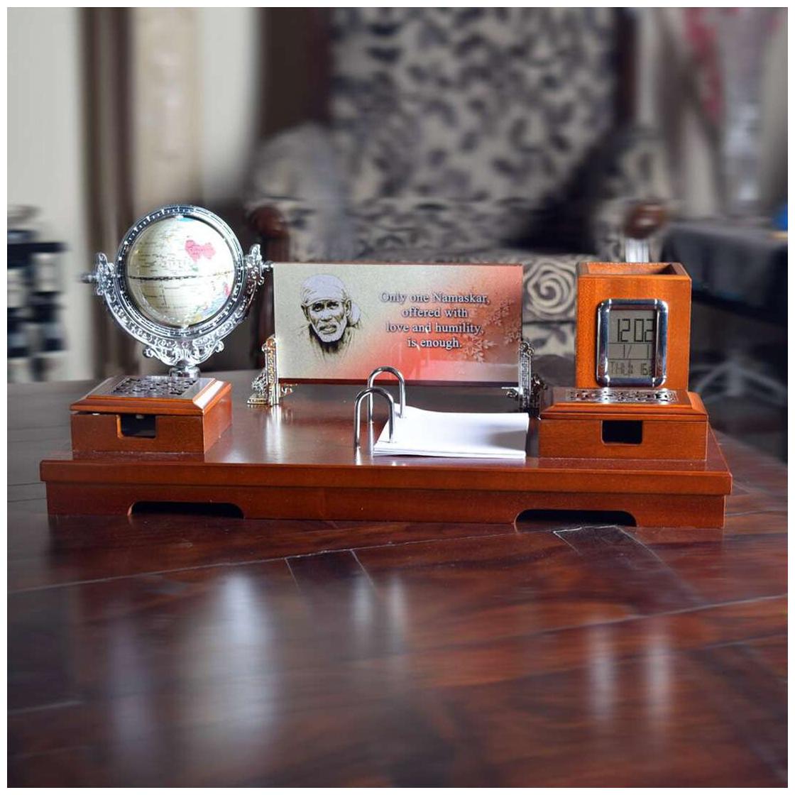 

Saiitems Shirdi Sai Executive Desk Set with Time