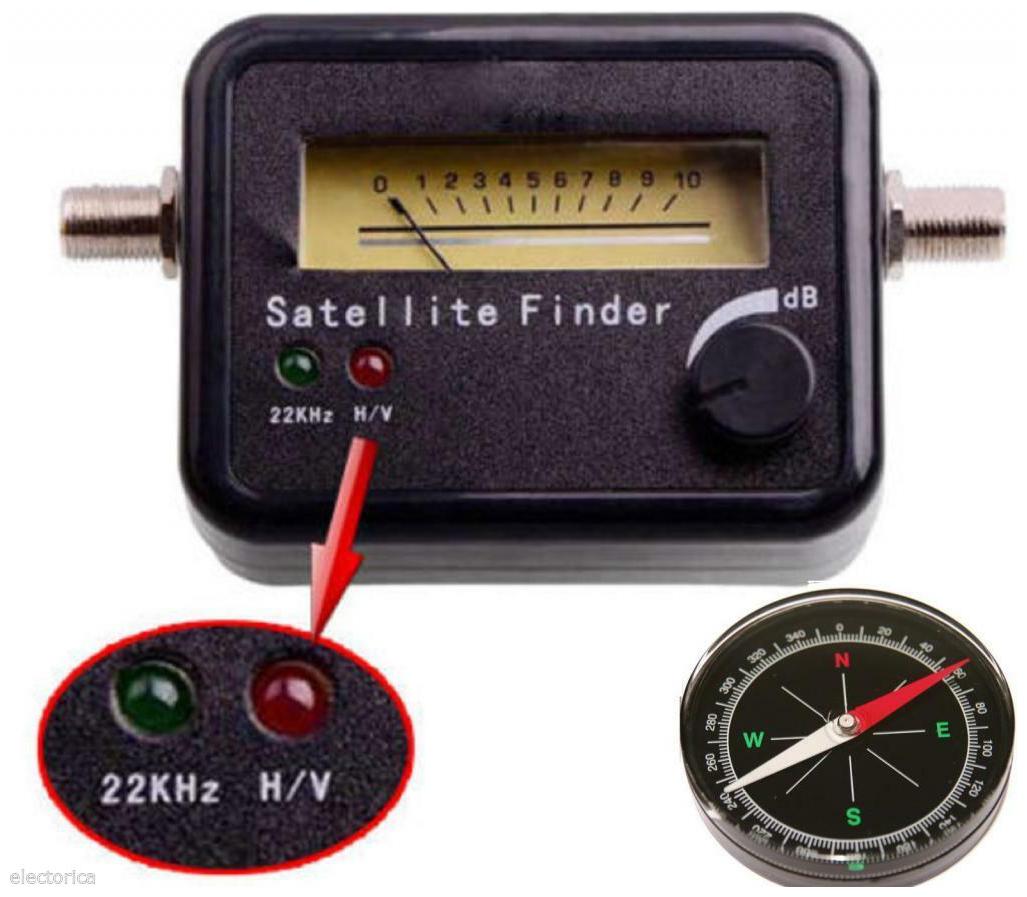 

SATELLITE FINDER SIGNAL METER LNB SATELITE COMPASS 22Khz DIRECTV DISH NETWORK