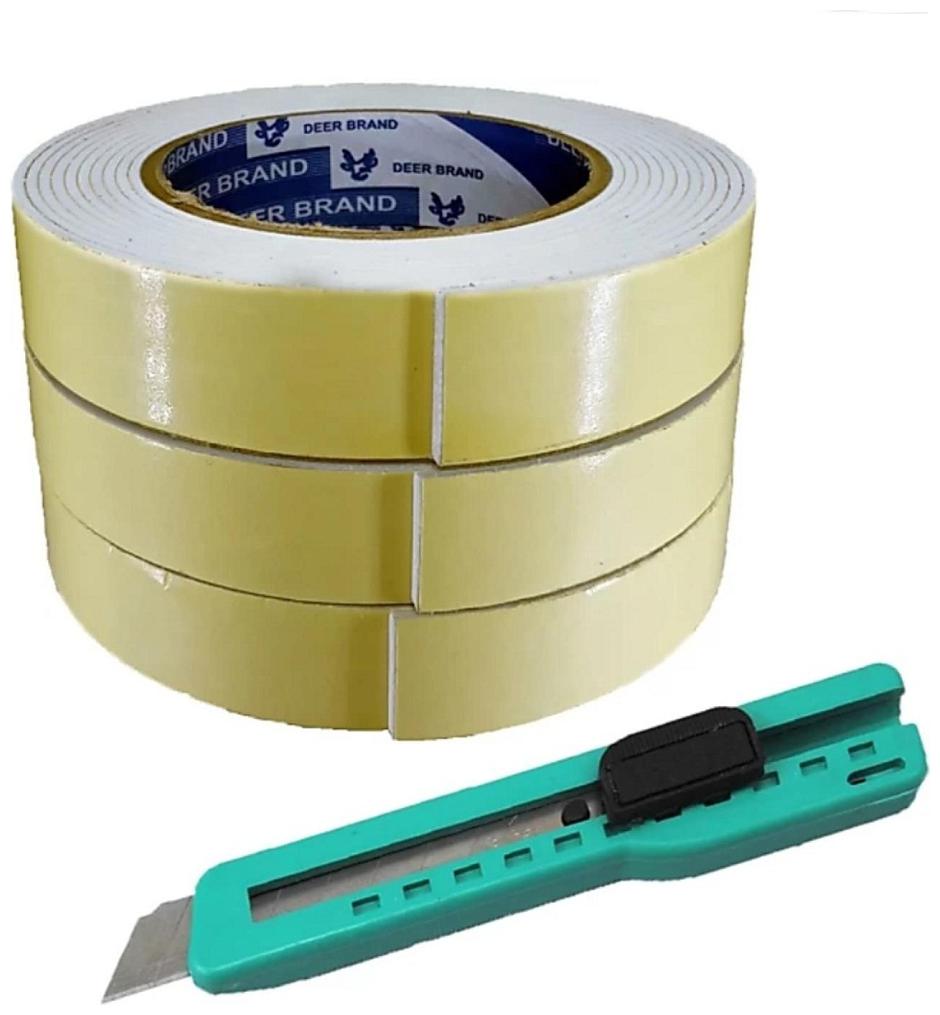 

SelectionWorld Manual Double Sided 20 MM Foam Tapes (Set Of 3 With Paper Cutter)
