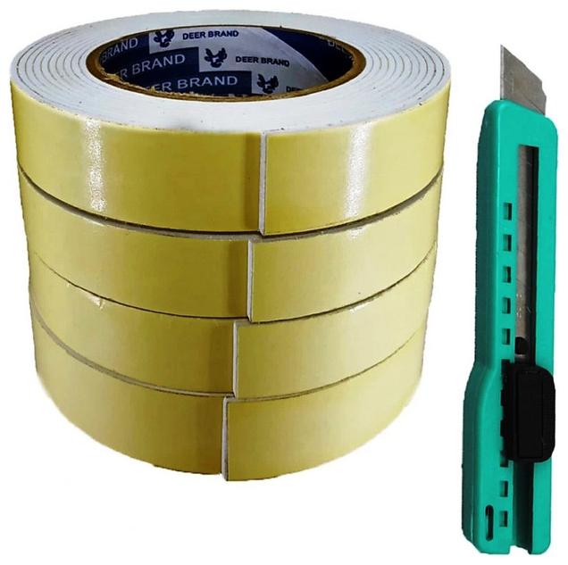 

SelectionWorld Manual Double Sided 20 MM Foam Tapes (Pack Of 4 With paper Cutter)