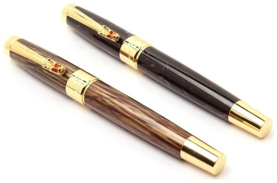 

Set Of 2- Dikawen 8025 Optimistic Red Eyes Dragon Clip Designer RollerBall Pen Smooth Writing New