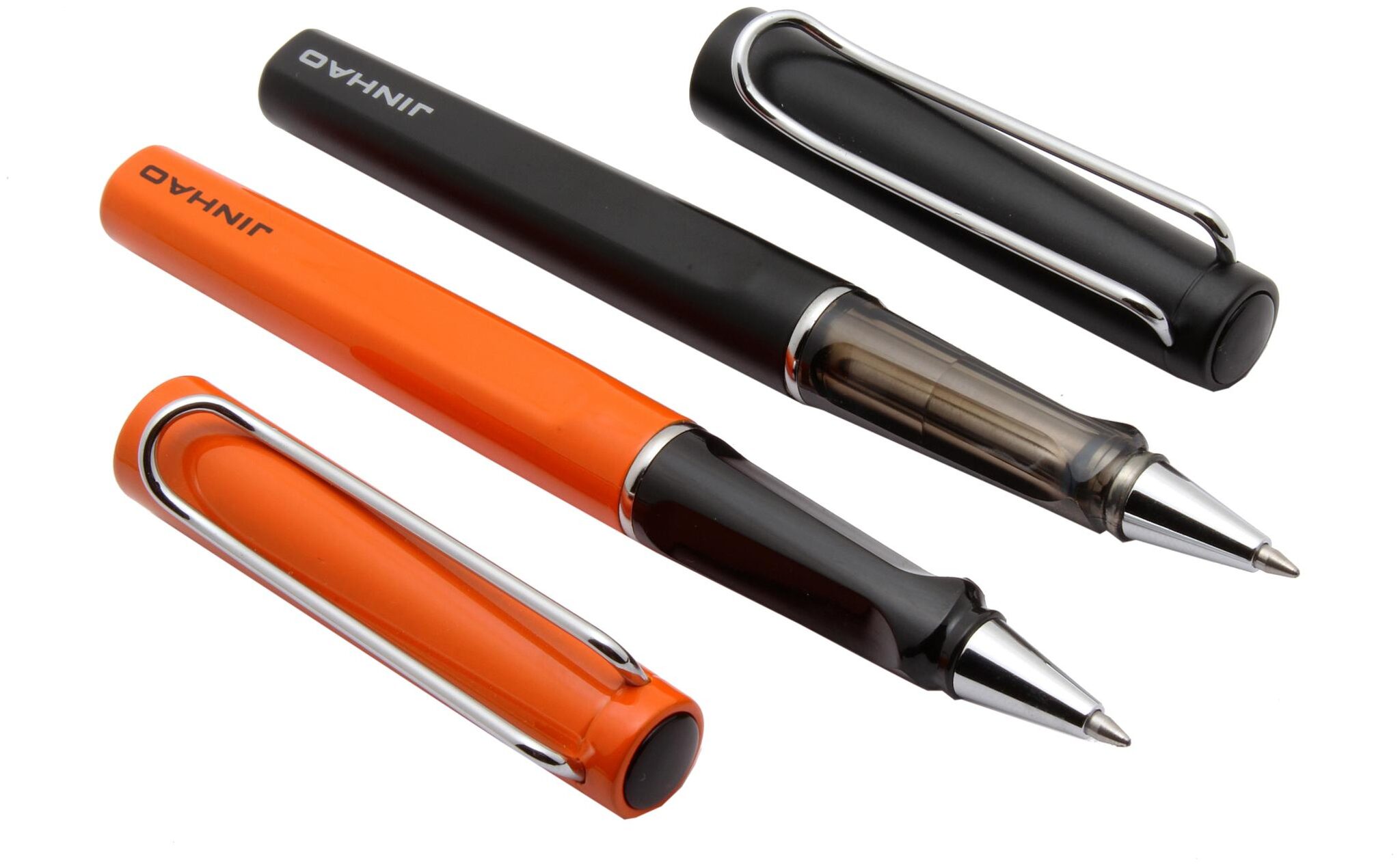 

SRPC Set Of 2 - Royal Standard Shine Black Orange Signature Roller Ball Pen Chrome Trims