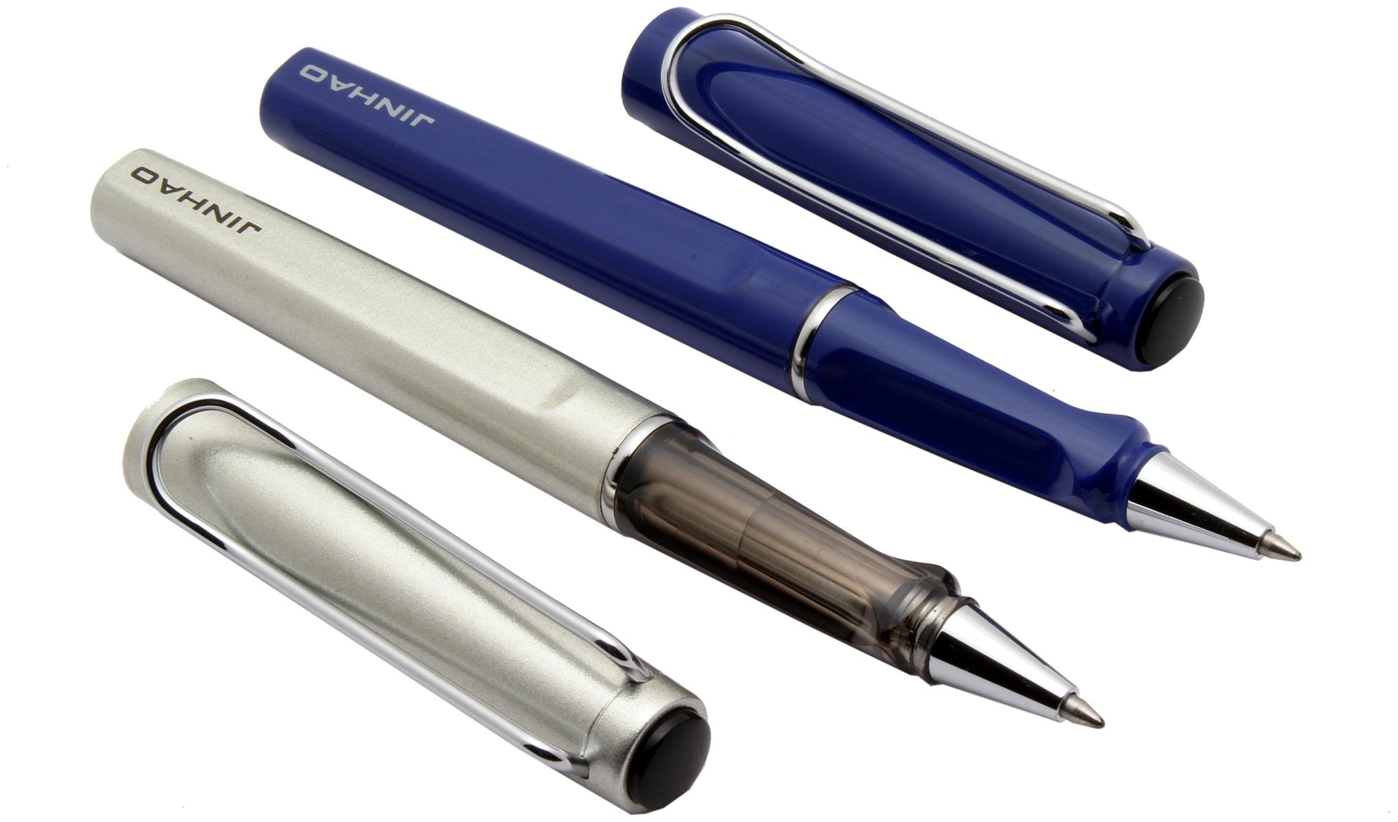 

SRPC Set Of 2 - Royal Standard Shine Blue Silver Signature Roller Ball Pen Chrome Trims