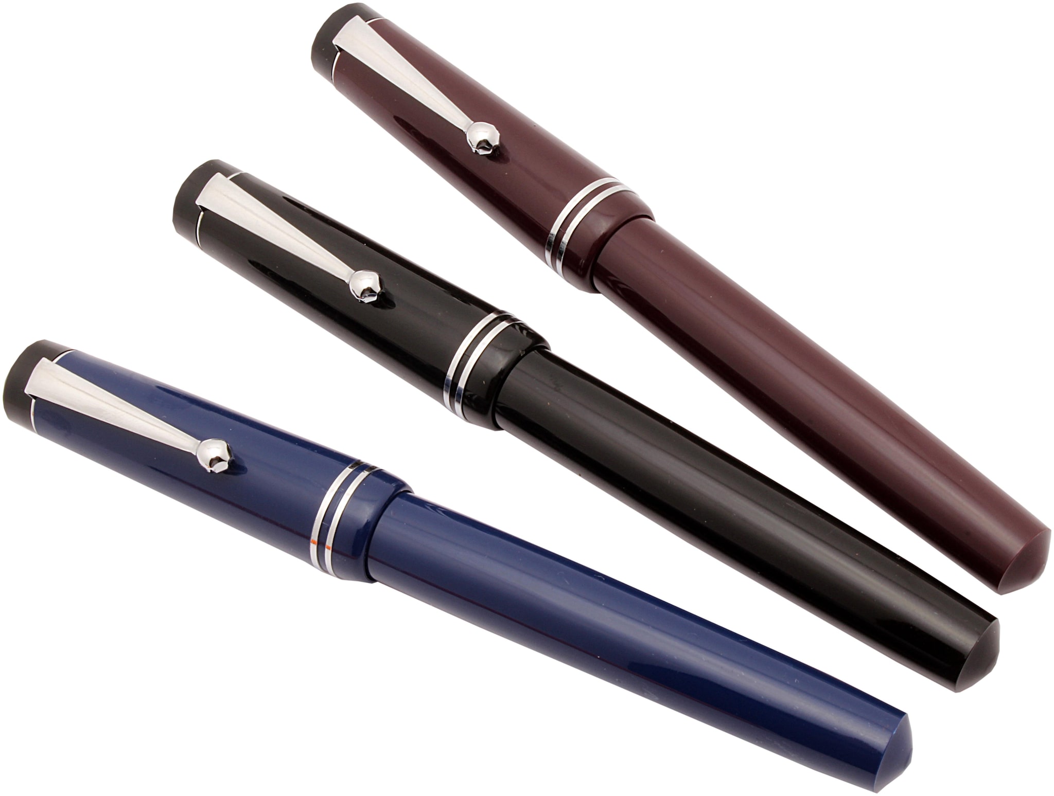 Flex Nib Diplomate Click Fountain Pen Acrylic Red GLARE Collection