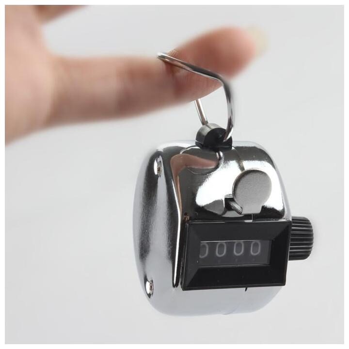 

silver Hand Tally Counter metal counter 4 digit Manual counters Pressing the manual counter People Counting (Pack of 1)
