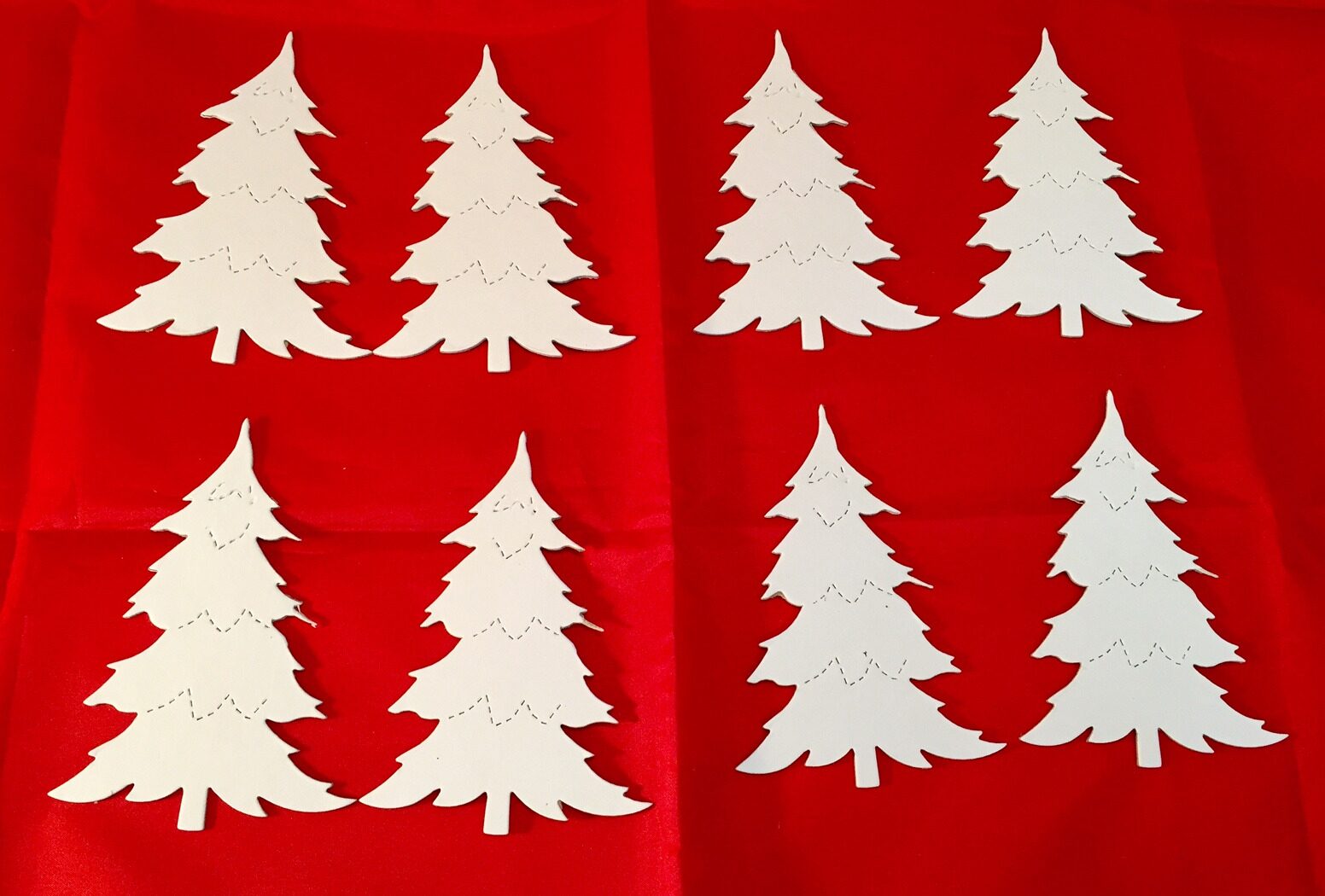 

Sizzix Christmas Tree Die Cuts White Chip Board Set of 8 Sizzix 654987