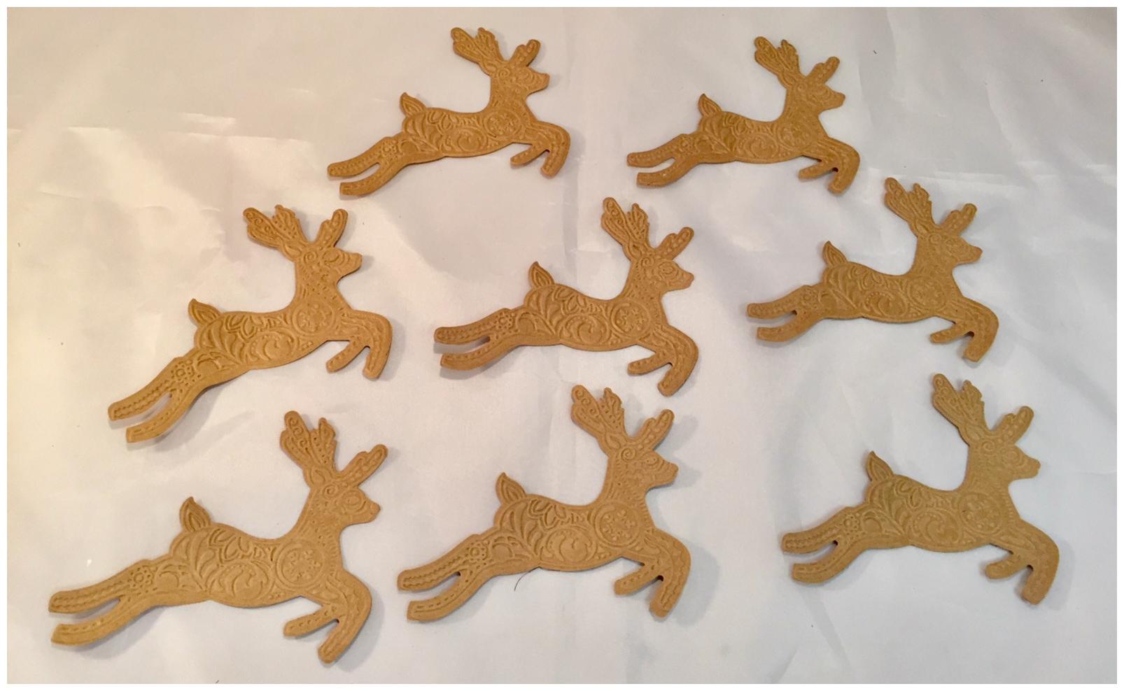 

Sizzix Christmas Die Cuts Embossed Reindeer Kraft Cardstock Set of 8