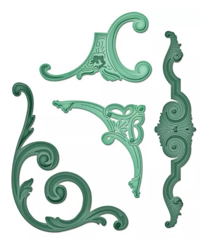 

Spellbinders Lot 4 Dies Gold Corbels Accents Scrapbook Craft CutEmbossStencil