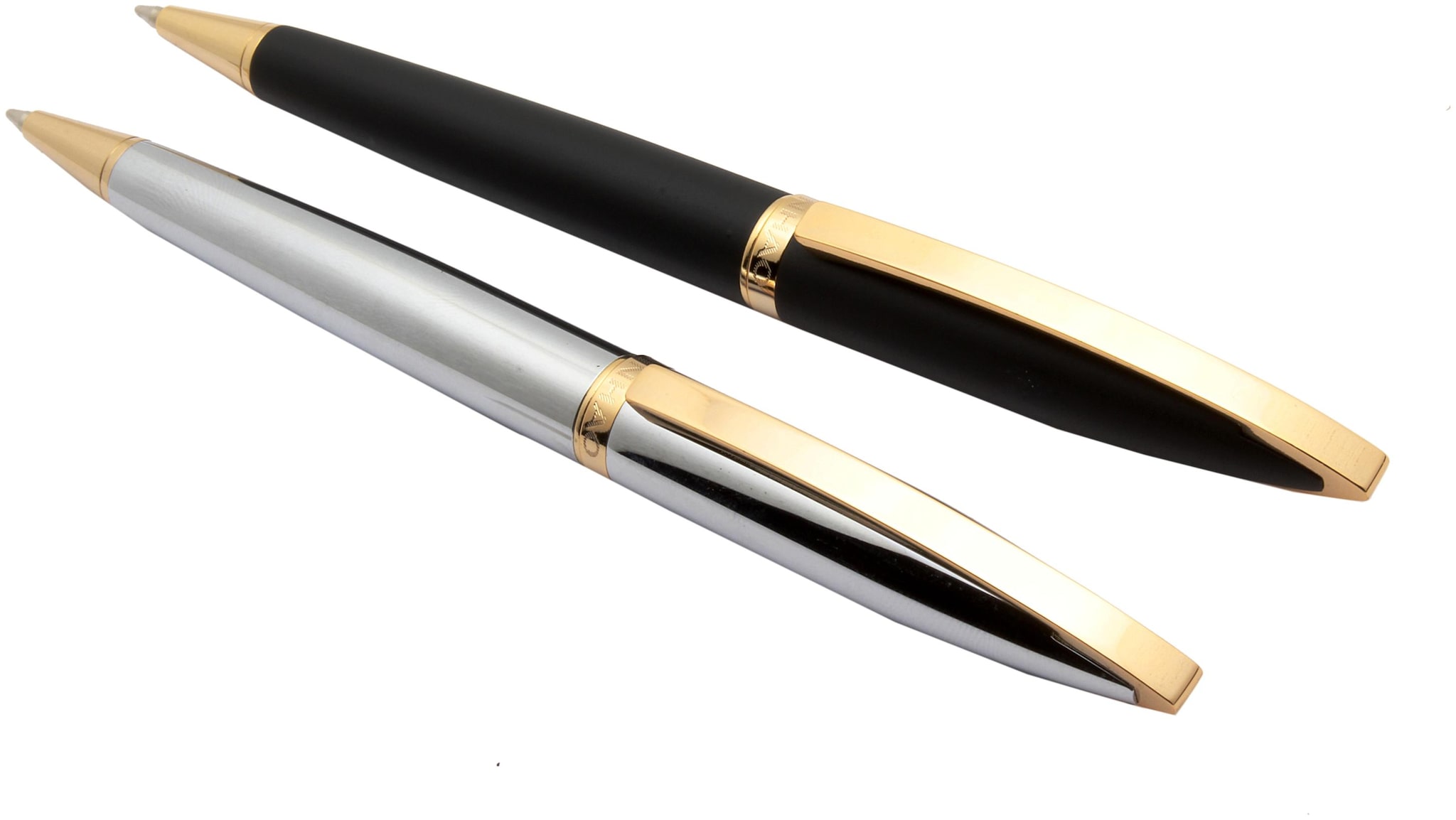 

SRPC Set Of 2 - Jinhao 156 Royal Standard Black Silver Signature Ball Pen Golden Trims