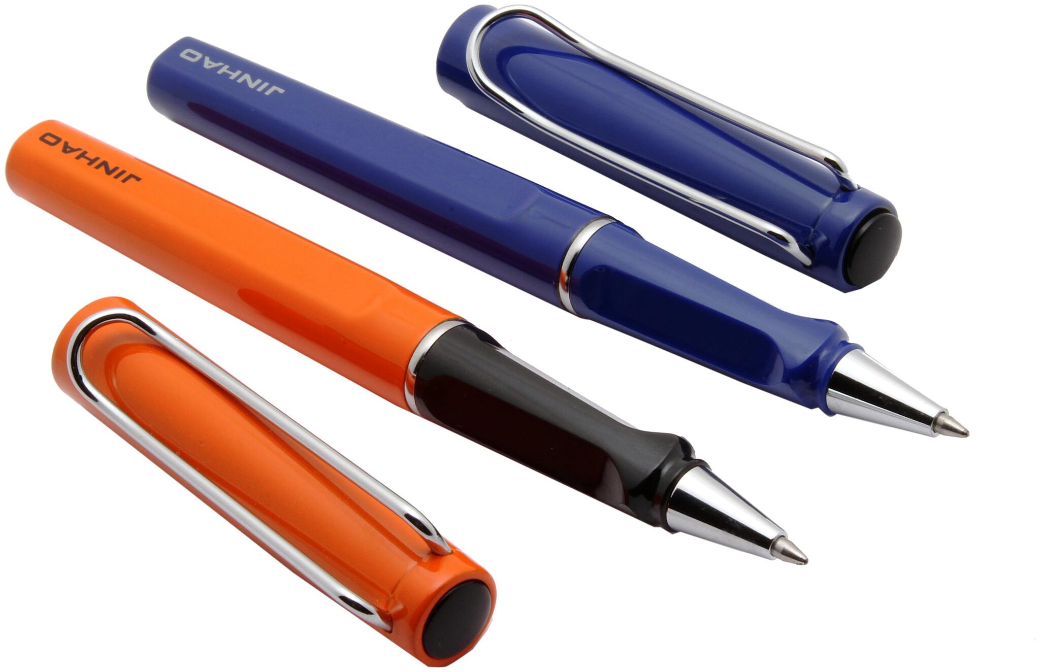 

SRPC Set Of 2 - Jinhao 599 Standard Shine Orange Blue Signature Roller Ball Pen Chrome Trims
