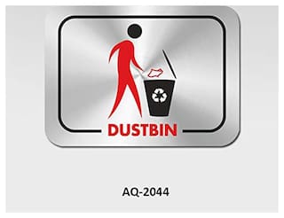 Stainless Steel Dustbin Signboard for Doors of Hotel Office Restaurant Hospital School Theater Self Adhesive Waterproof Dustbin Signage Sticker Board for Walls