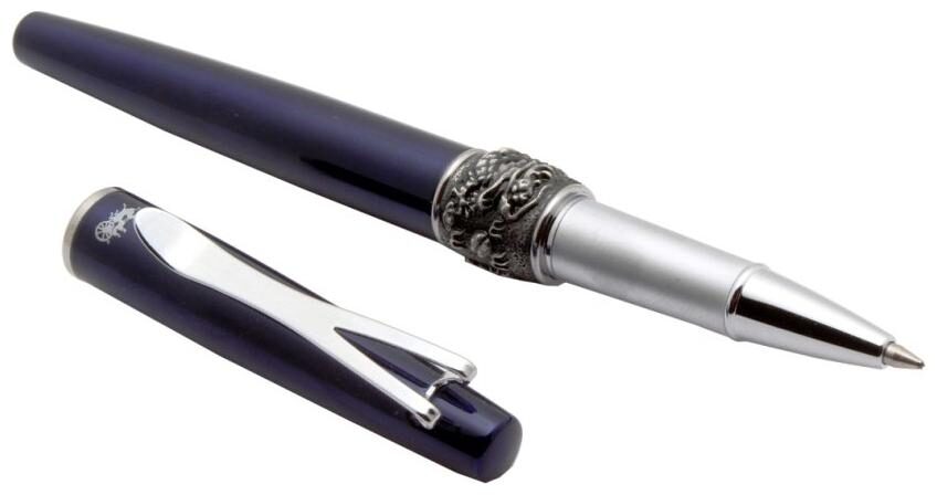 

Stylish Oriental Dragon Roller ball Pen With Stylish Chrome Clip - Blue