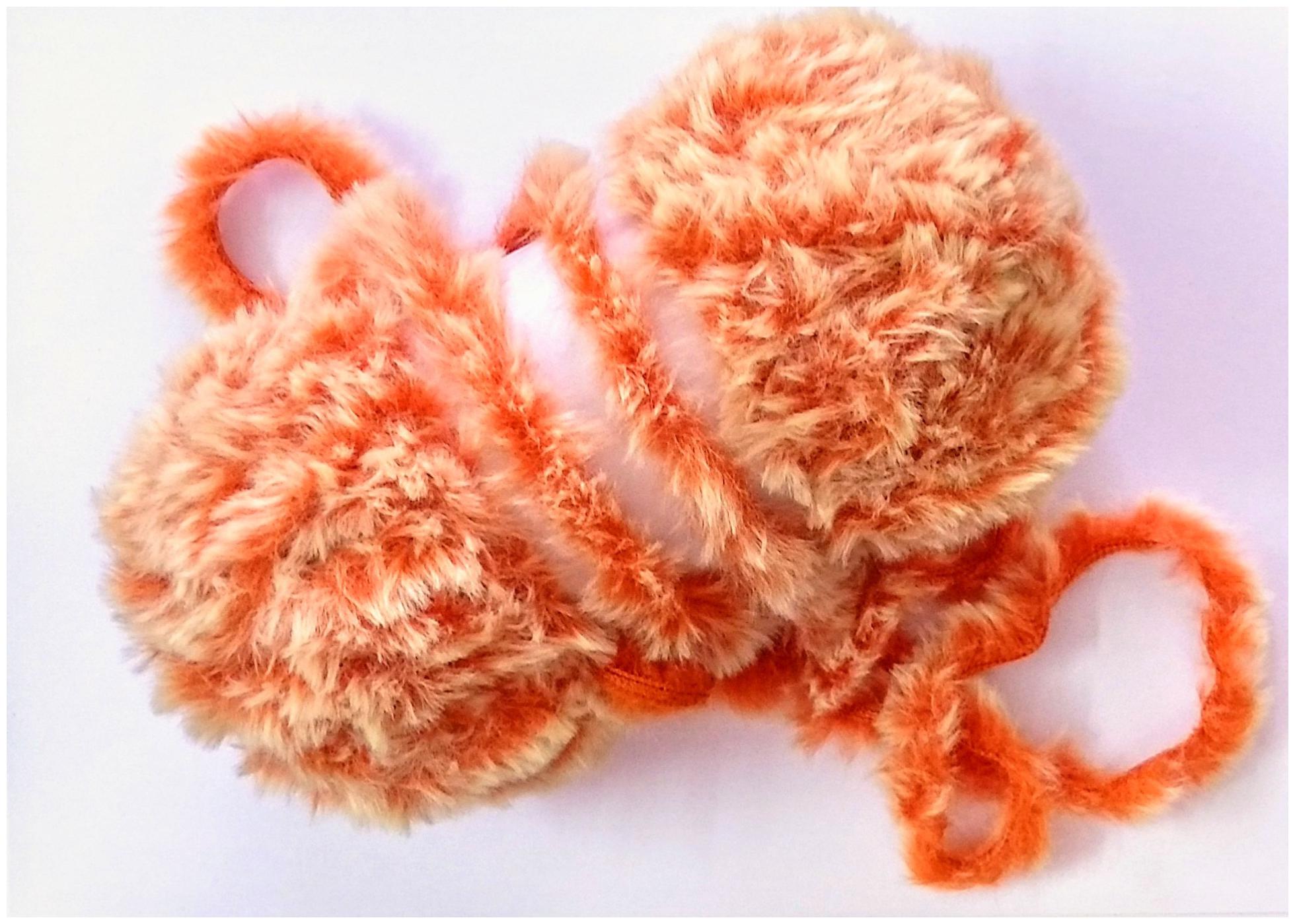 

Super Soft Faux Fur Chunky Wool Yarn for Knitting and Crochet Project 100 gm - Orange shaded