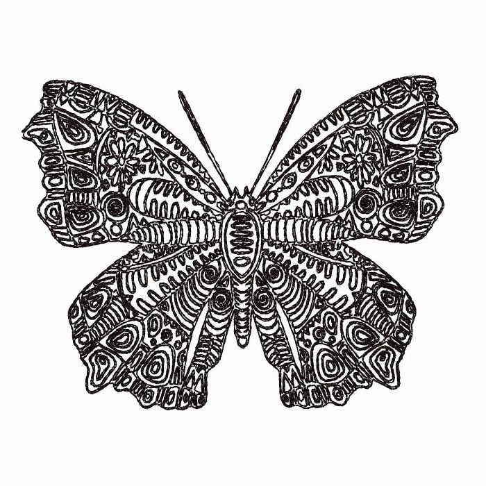 

Ten Embroidered Quilt Blocks - BLACKWORK BUTTERFLIES ON WHITE KONA COTTON