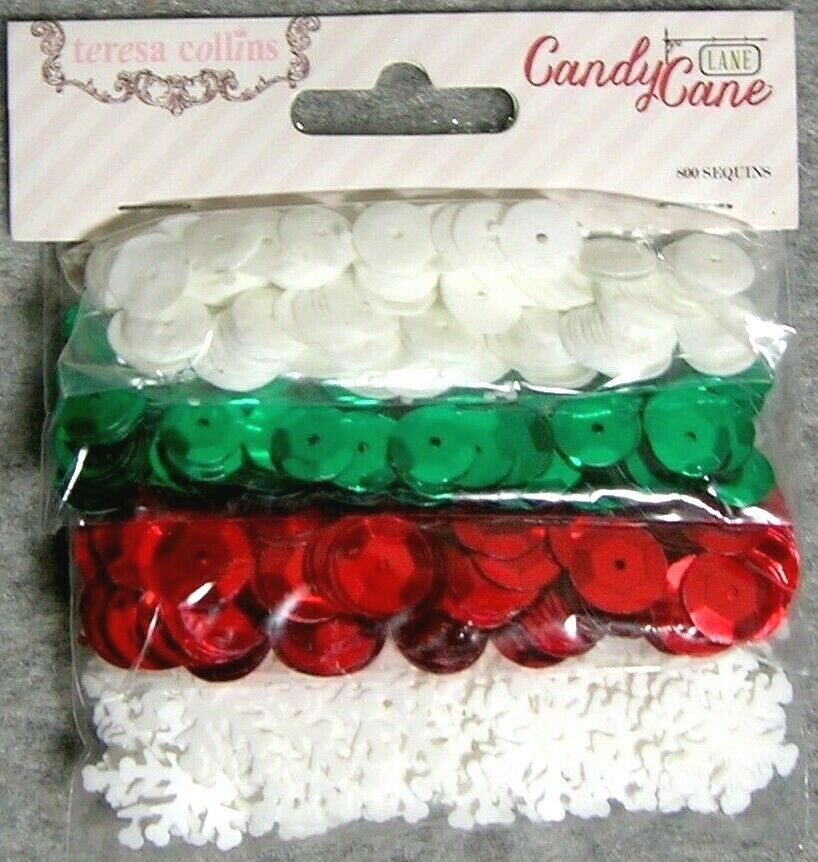 

Teresa Collins Holiday Candy Cane Lane Sequins Embellishment Set 800 Pcs