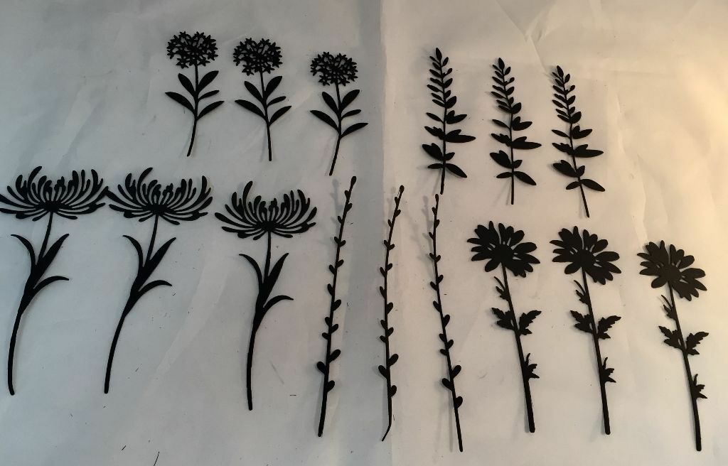 

Tim Holtz Die Cuts Wildflower Stems 1 Sizzix 664163 Black 15 Pieces