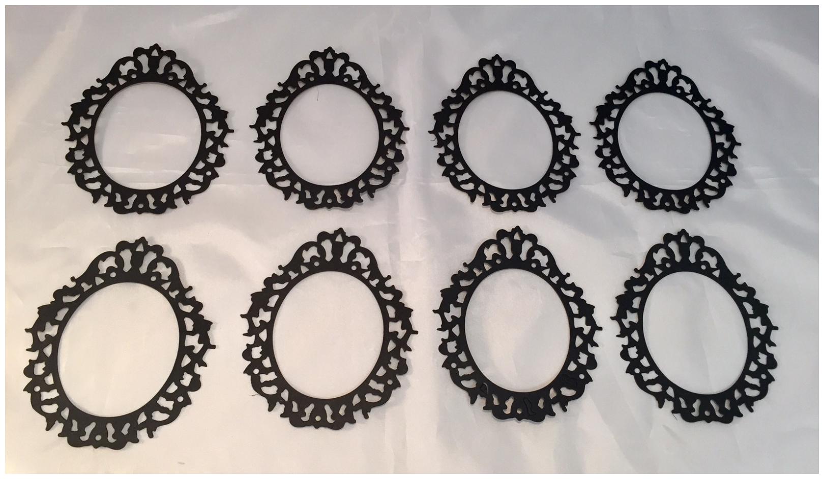 

Tim Holtz Die Cuts Oval Ornate Frames Black Cardstock Eight Frames