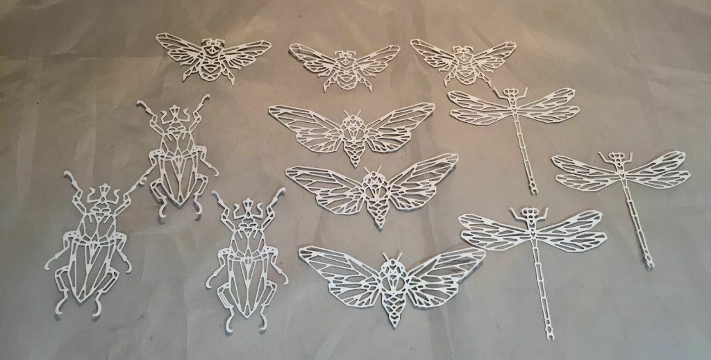 

Tim Holtz Die Cuts Geo Insects White Cardstock New Design 12 Insects