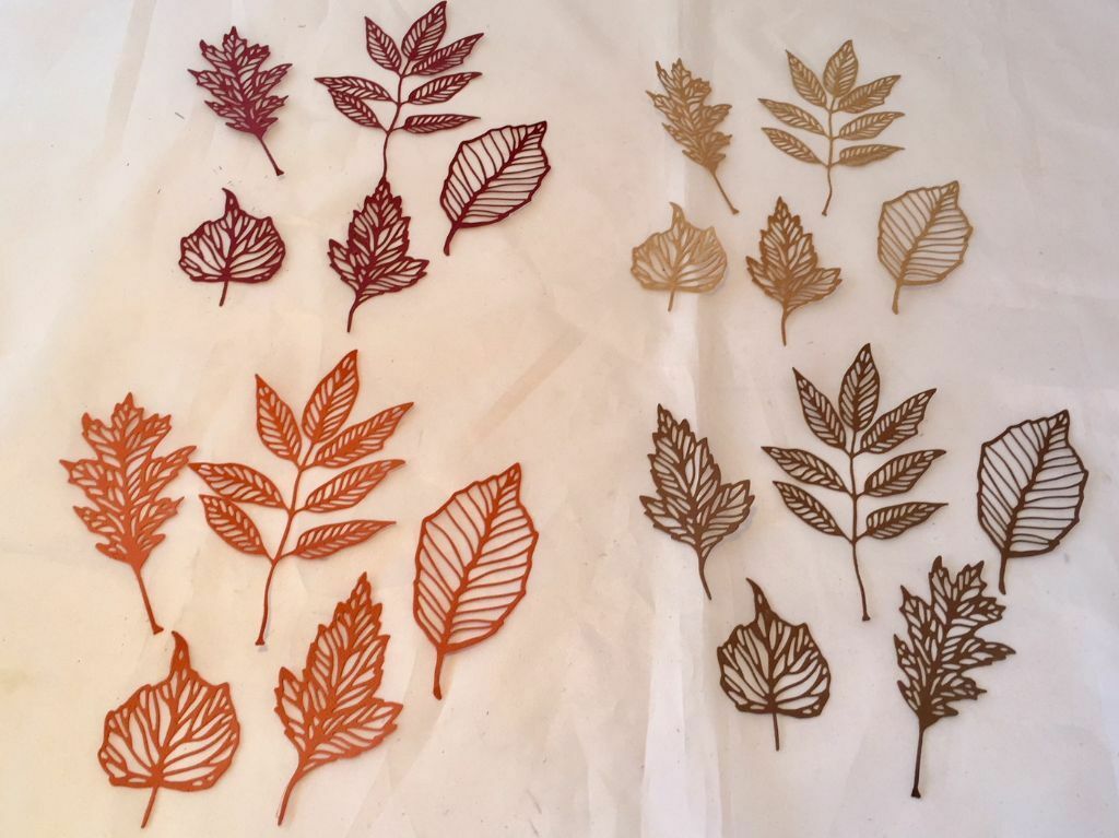 

Tim Holtz Halloween Die Cuts Skeleton Leaves Fall Colors 20 Pieces 4 Sets
