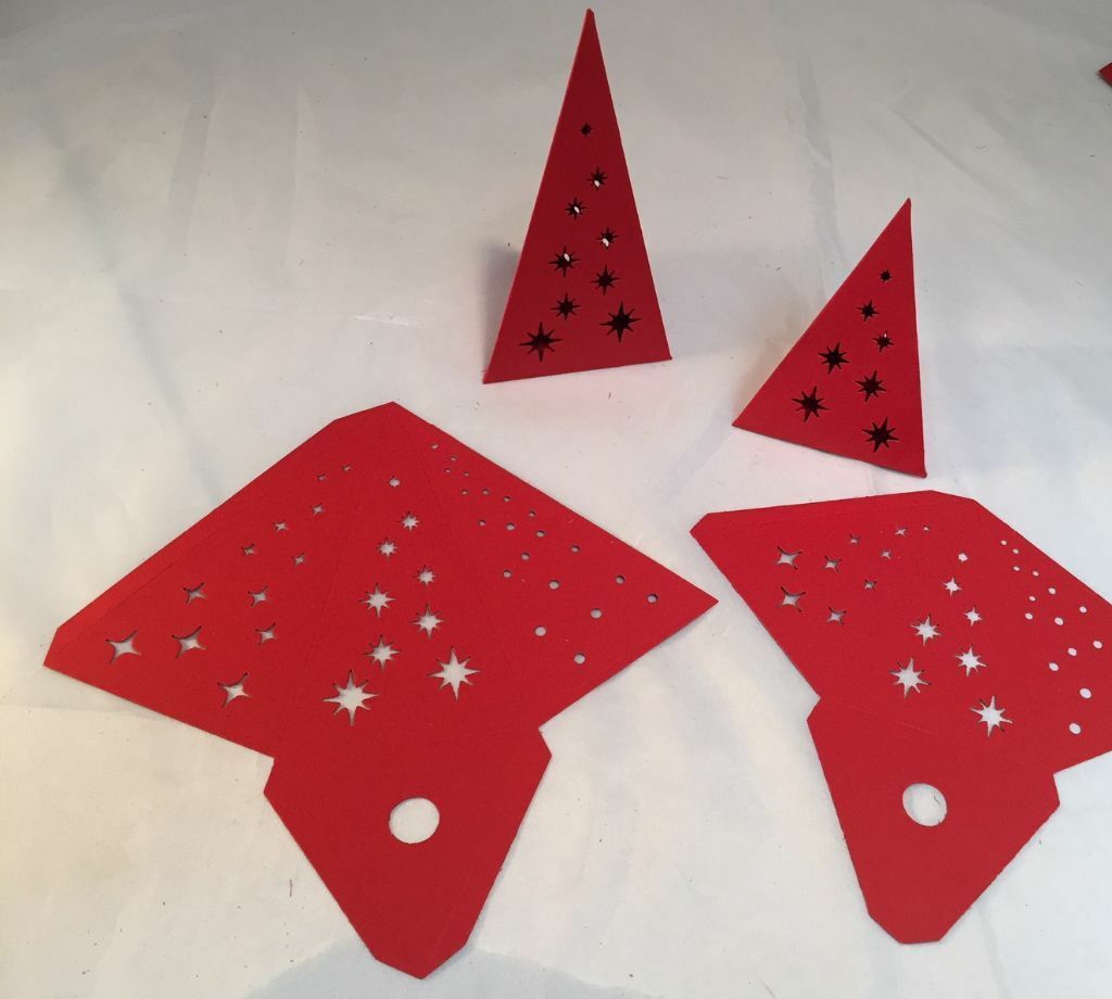 

Tim Holtz Holiday Die Cuts Tree Lights Red Cardstock Set of 6 Tree Lights