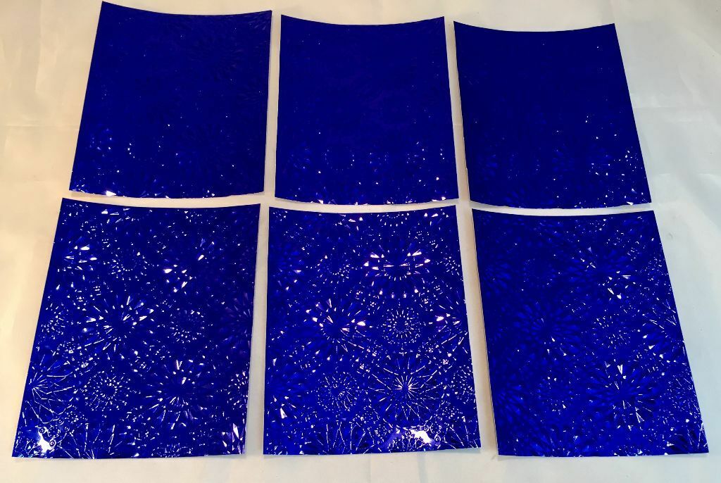 

Tim Holtz Kaleidoscope Embossed Panels Metallic Blue Cardstock Set of 6