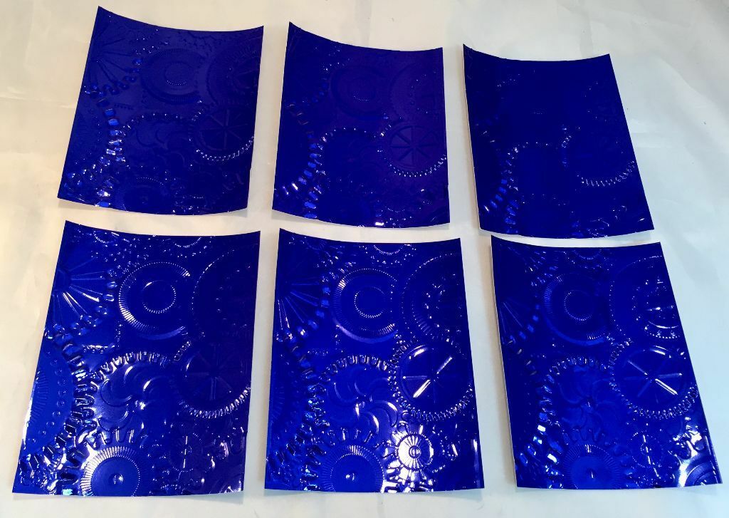 

Tim Holtz Mechanics Embossed Panels Metallic Blue Cardstock Set of 6