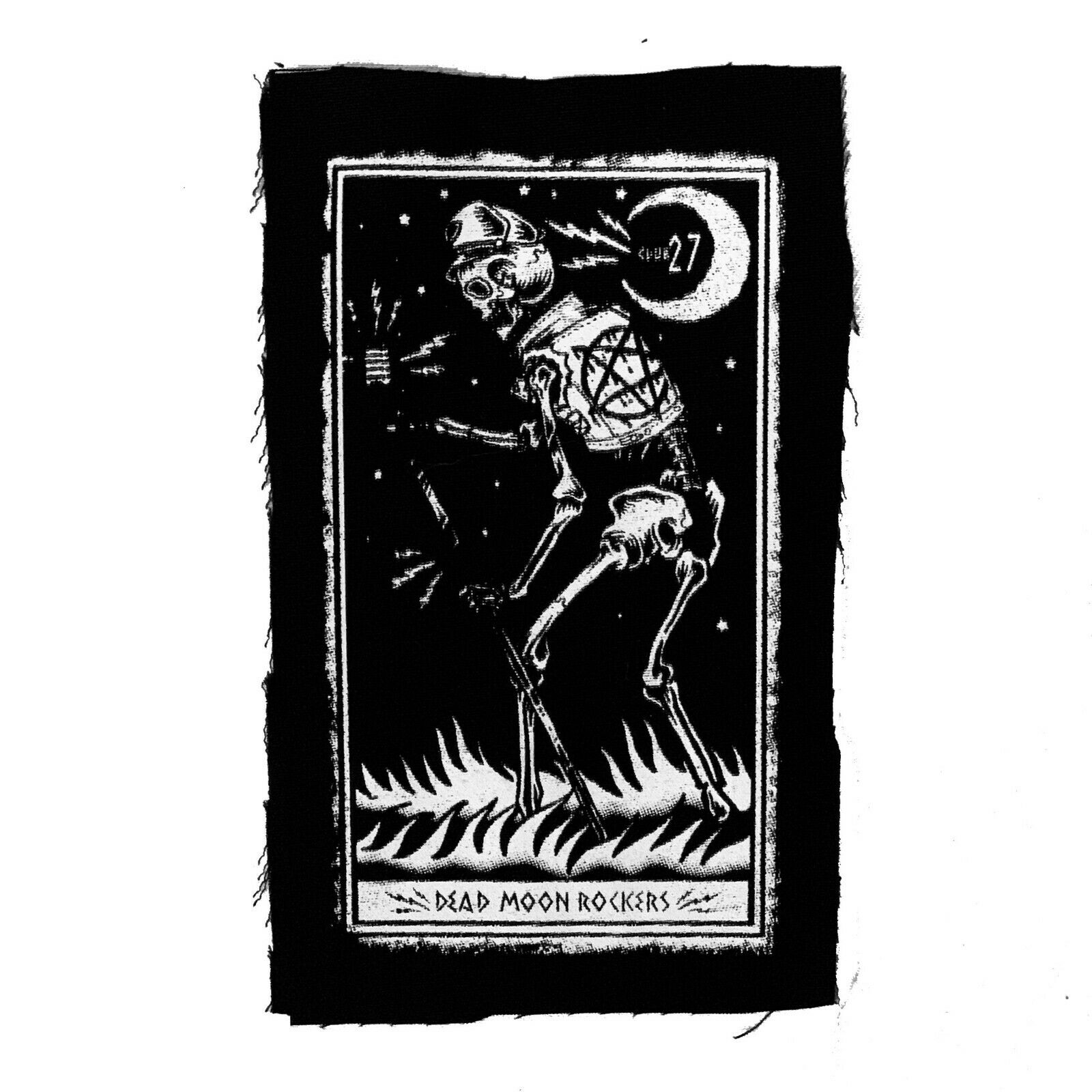 

Too Fast Club 27 Dead Moon Rockers Gothic Punk Pentagram Cloth Patch AHWP-27CLUB