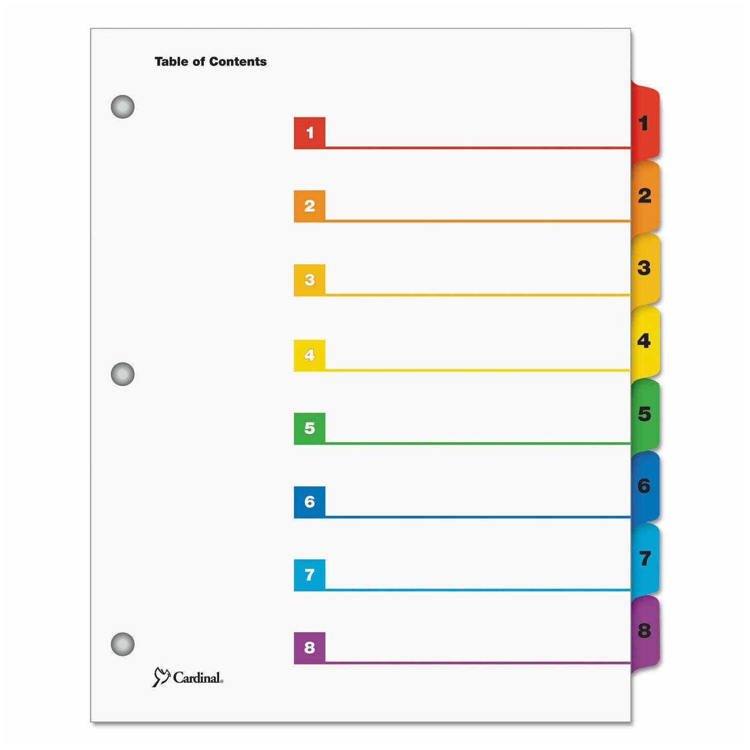 

Traditional Onestep Index System 8-Tab 1-8 Letter Multicolor 1 Set