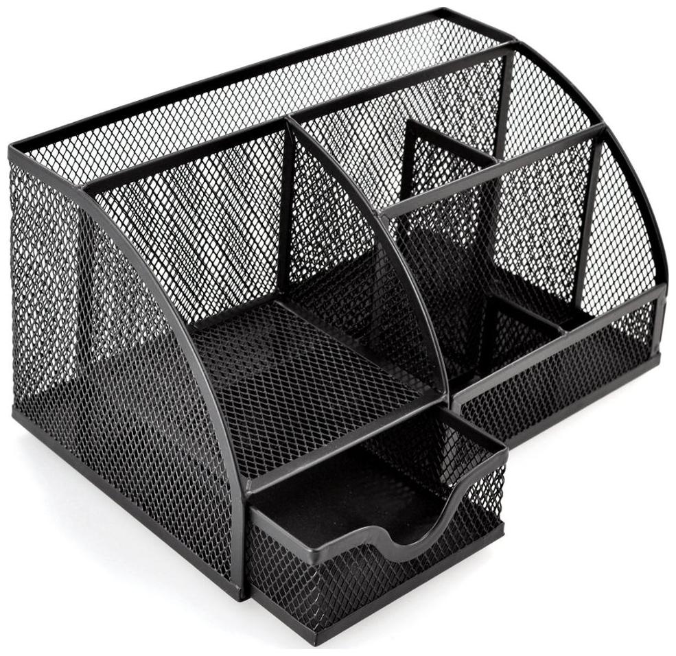 

Tuelip Metal Mesh Desk Organizer For Office With 7 Camportment storage
