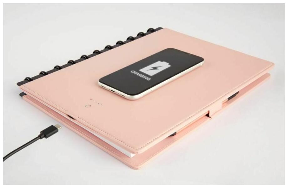 

TUL Wireless Charging Notebook Leather Cover 8-1 2 x 11 Blush