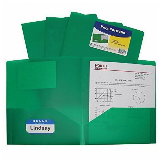 

Two-Pocket Heavyweight Poly Portfolio Folder Green (Set of 18 Folders)