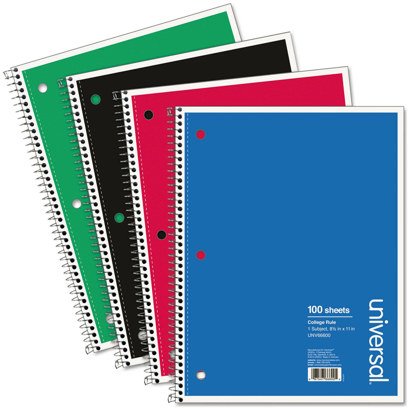 

Universal 1 Sub Wirebound Notebook 11 x 8 1 2 College Rule 100 Sheets Black