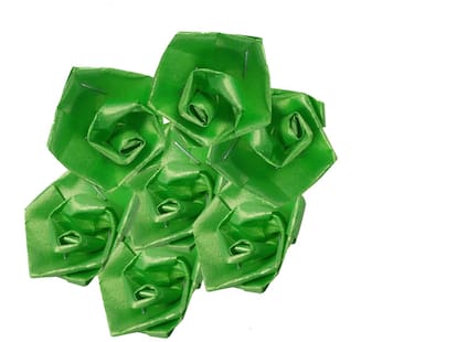 Utkarsh 50 g (Green Color) Artificial Handmade Plastic Paper Rose Flowers For Diy Craft/Bouquet Making/Material/Wedding/Party Hall/Card Decorations & Gift Packing/Wrappings (Approxly 90 pcs)