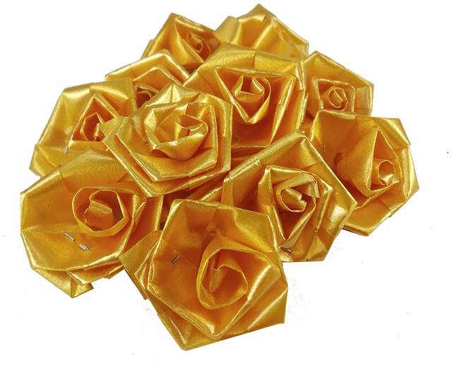 Utkarsh 50 g (Yellow Color) Artificial Handmade Plastic Paper Rose Flowers For Diy Craft/Bouquet Making/Material/Wedding/Party Hall/Card Decorations & Gift Packing/Wrappings (Approxly 90 pcs)
