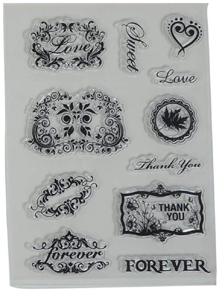 

Vardhman Clear Rubber Stamp for Textile and Block Printing Card and Scrap Booking Making (Love Forever)