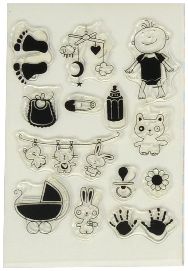 

Vardhman Clear Rubber Stamp Of Baby Showers Design for Textile Block Printing Card Scrap Booking Making