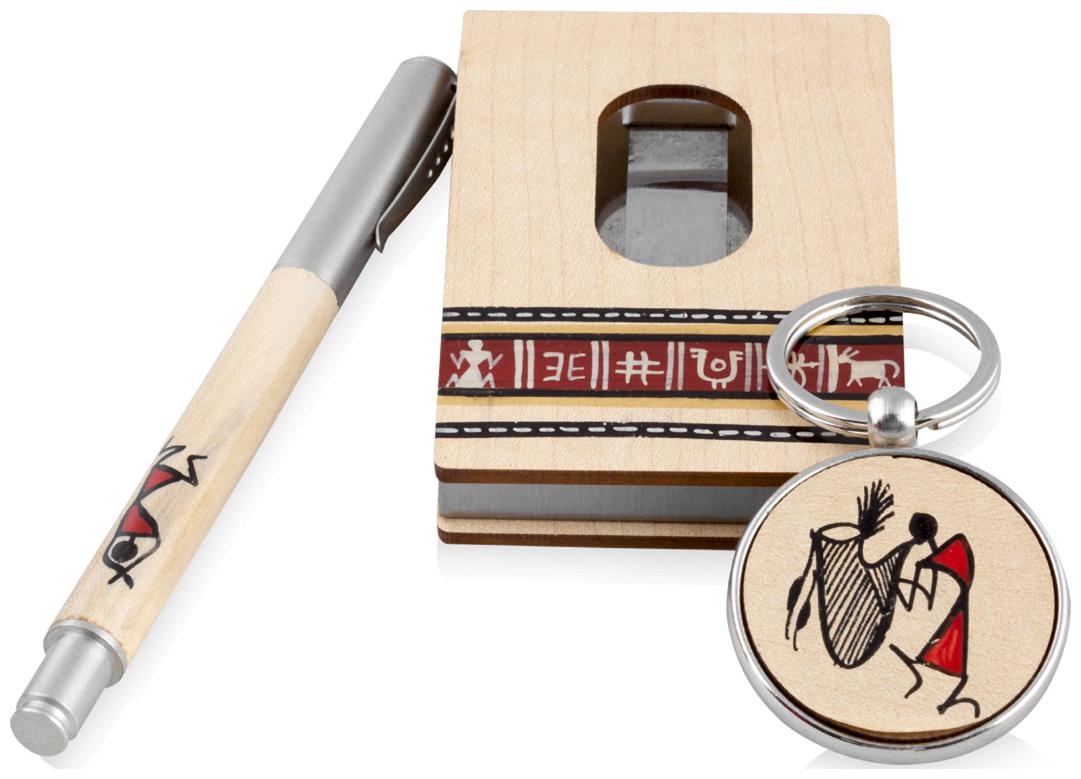 

Vareesha Hand Painted Wooden Desk Stationery Set