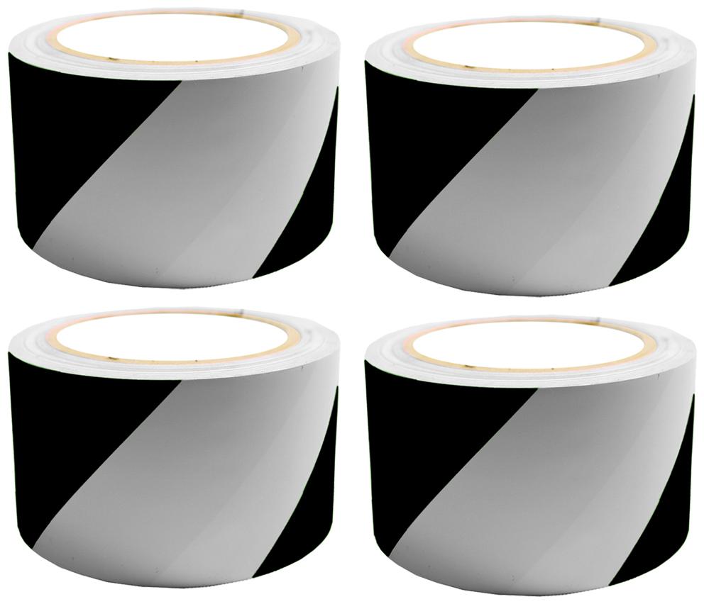 

VCR Black White Floor Marking Tape - 23 Meters in Length 72mm 3 Width - 4 Rolls Per Pack