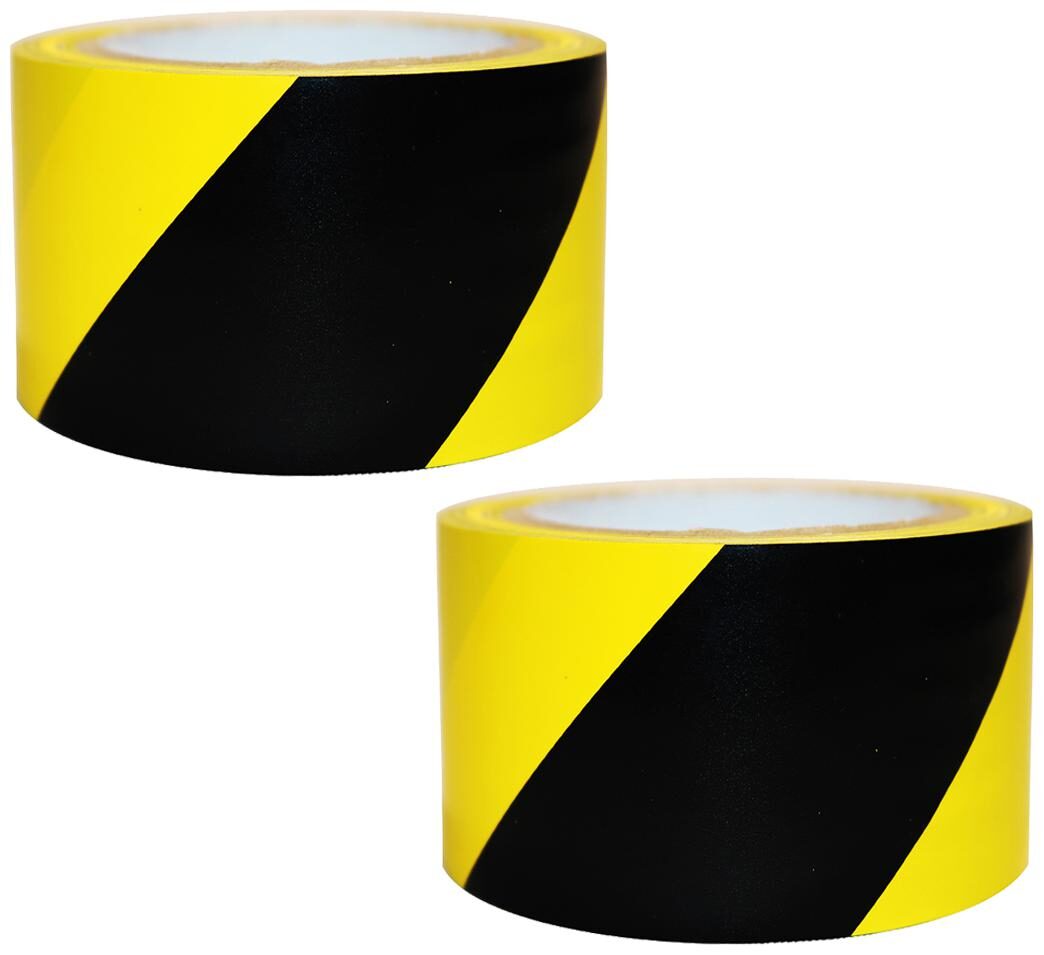 

VCR Black Yellow Floor Marking Tape - 23 Meters in Length 72mm 3 Width - 2 Rolls Per Pack